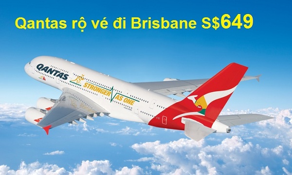 Qantas rộ vé máy bay đi Brisbane giá 649 SGD