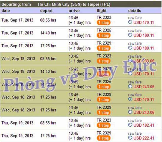 Tiger Airways bán vé giá rẻ đi Đài Bắc 170 USD