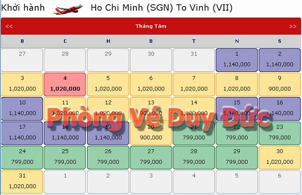 Vietjet Air bán vé máy bay đi Vinh 799.000 VNĐ