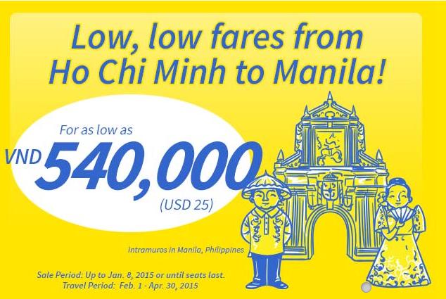 Cebu tung vé đầu năm mới 2015 đi Manila 25 USD