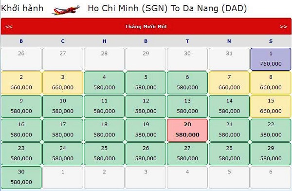 Đặt vé đi Đà Nẵng của Vietjet Air chỉ 580.000 VNĐ