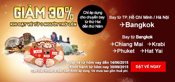 Đặt vé đi Chiang Mai giảm 30% khi đặt từ 3 vé