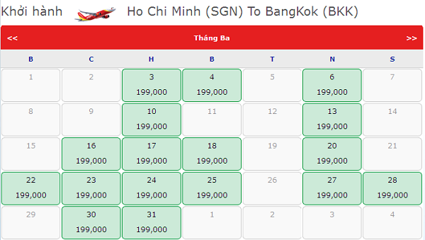 Mua vé đi Bangkok sau Tết 199.000 VNĐ của Vietjet