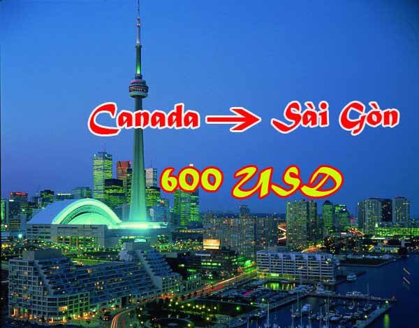 Mua vé từ Canada về Sài Gòn 600 USD