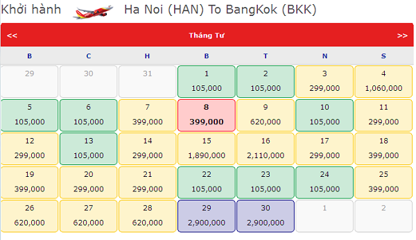 Vietjet tung vé rẻ Bangkok từ Hà Nội 105.000 VNĐ