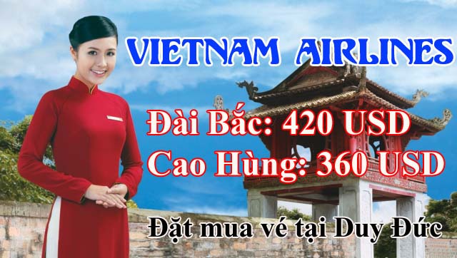Vietnam Airlines khuyến mãi vé máy bay đi Đài Bắc