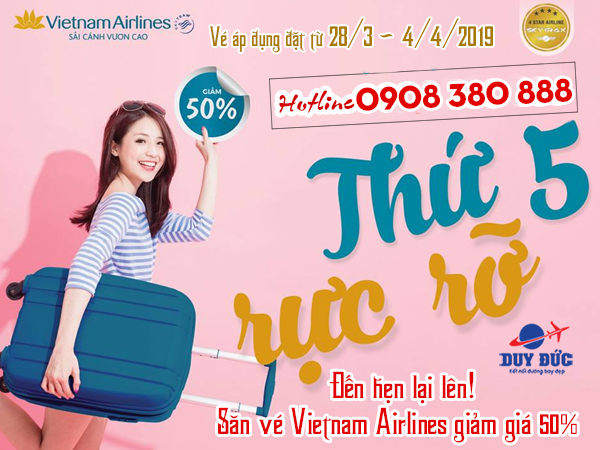 Đến hẹn lại lên! săn vé Vietnam Airlines giảm giá 50%