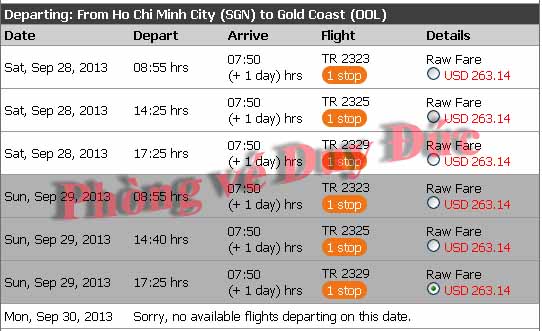 Tiger Airways bán vé giá rẻ đi Gold Coast 263 USD