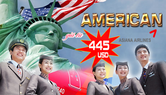 Săn vé máy bay đi Mỹ rẻ của Asiana Airlines