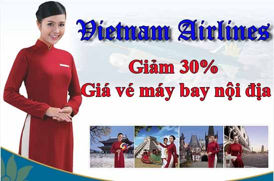 Vietnam Airlines giảm 30% giá vé máy bay nội địa