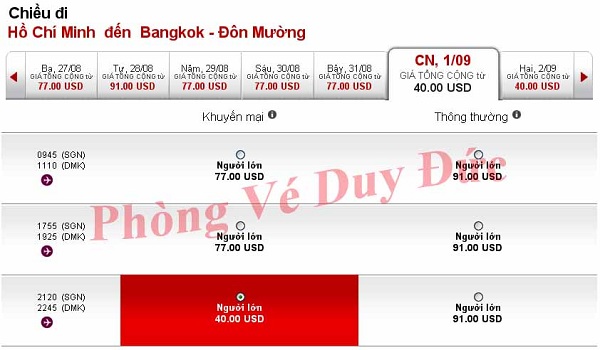 Air Asia bán vé đi Bangkok giá rẻ gần 2/9