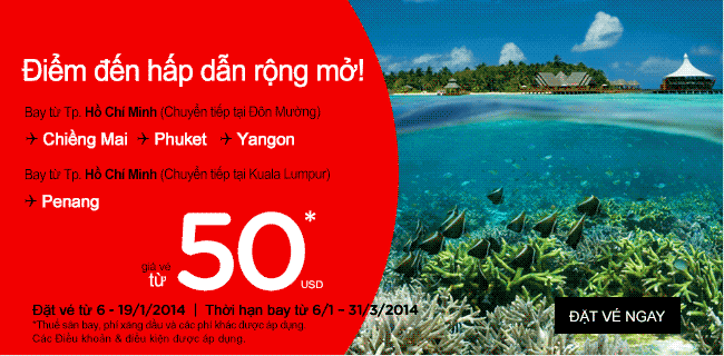 Air Asia bán vé giá rẻ đi Phuket 50 USD