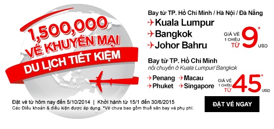 Air Asia tiếp tục bán vé Bangkok 9 USD