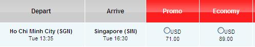 Bay đến Singapore trong tháng 11 chỉ với 71 USD