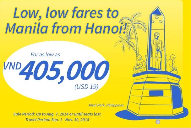 Cebu tung vé Hà Nội đi Manila chỉ 19 USD
