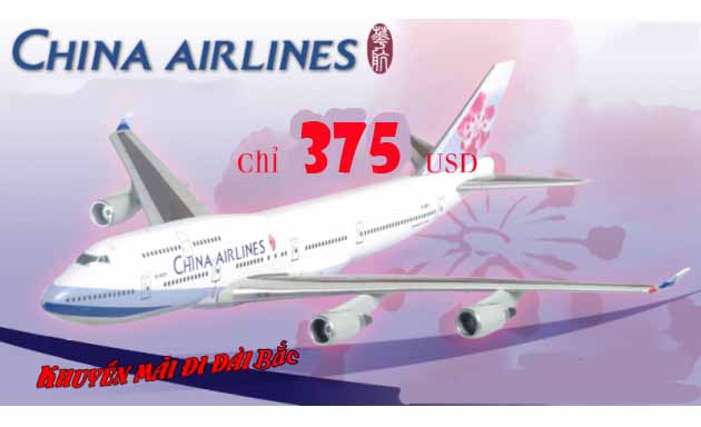 China Airlines khuyến mãi vé đi Đài Bắc 375 USD