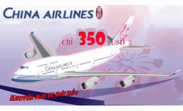 China Airlines triển khai vé khứ hồi đi Đài Bắc 350 usd