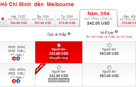 Đặt mua vé rẻ đến Melbourne hãng Air Asia 242 USD