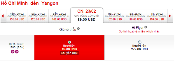 Đặt vé du lịch Yangon của Air Asia 89 USD
