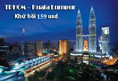 Đặt vé khứ hồi đi Kuala Lumpur 159 USD