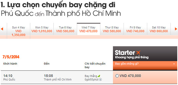Đặt vé Phú Quốc về Sài Gòn chỉ 470.000 VNĐ