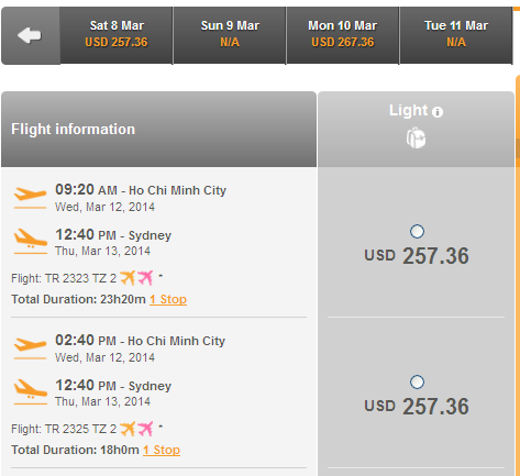 Đặt vé đi Sydney hãng Tiger Air 257 USD thế nào?