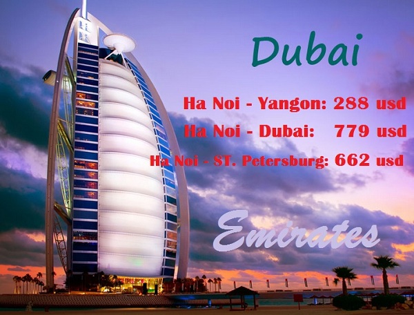 Emirates khai thác đường bay từ Hà Nội giá 288 usd