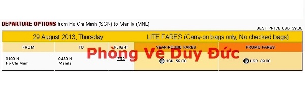 Giá vé máy bay đi Manila