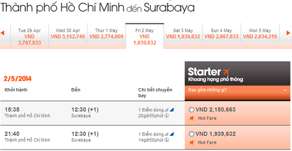 Hướng dẫn mua vé đến Surabaya chỉ 1.939.000 VNĐ