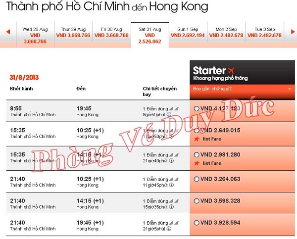 Jetstar bán vé giá rẻ đi Hồng Kông gần lễ 2/9