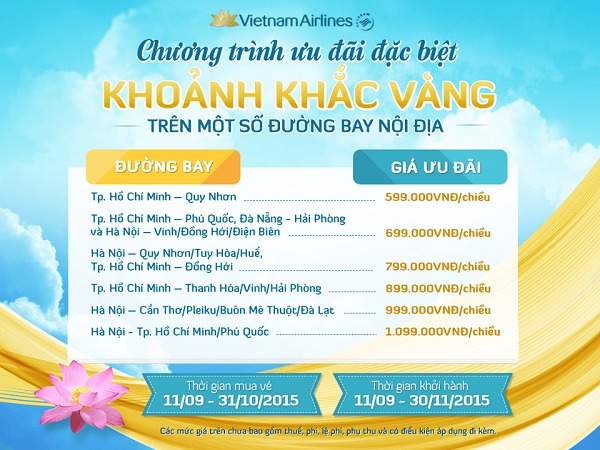 Vietnam Airlines khuyến mãi vé đi Quy Nhơn 599k