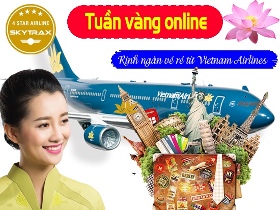 Vietnam Airlines ưu đãi đặc biệt Tuần Vàng Online
