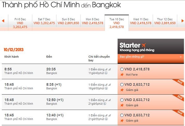Làm thế nào đặt vé đi Bangkok giá rẻ 2.418.000 VNĐ