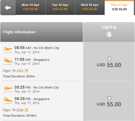 Mua ngay vé máy bay rẻ đi Singapore 55 USD
