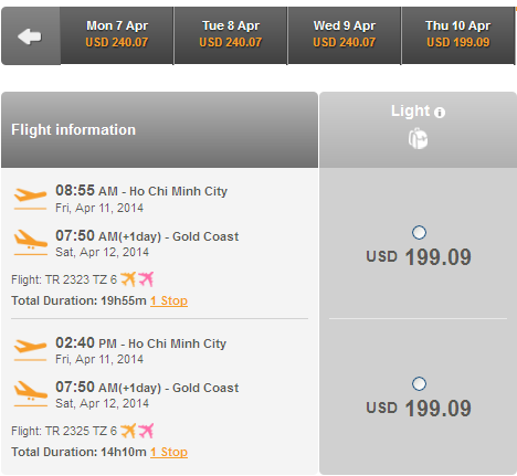 Mua vé du lịch đến Gold Coast giá rẻ 199 USD