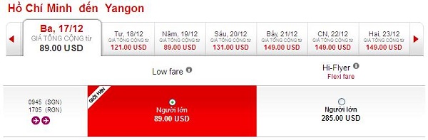 Mua vé du lịch Yangon chỉ 89 USD