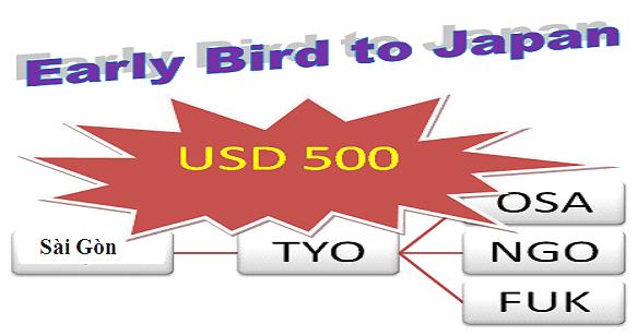 Mua vé khuyến mãi đi Nhật 500 USD