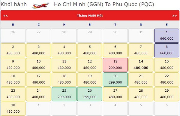 Muốn đặt vé đi Phú Quốc 299.000 VNĐ phải làm sao?
