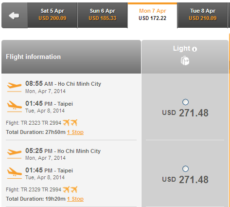 Muốn mua vé rẻ đi Đài Bắc 271 USD làm sao?