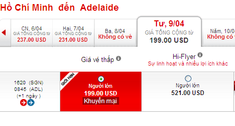 Vé máy bay đến Adelaide khuyến mãi 199 USD