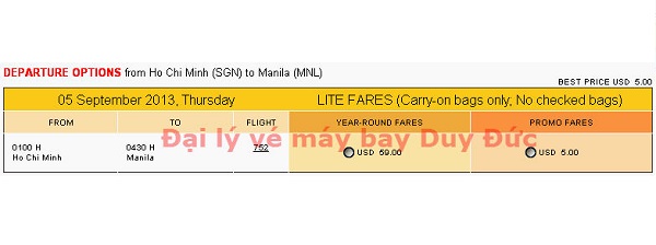 Vé máy bay khuyến mãi đến Manila