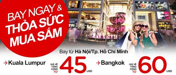 Vé máy bay Sài Gòn đi Bangkok giá rẻ chỉ 60 USD