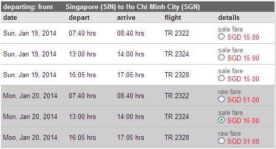 Vé máy bay Singapore về Sài Gòn 15 USD