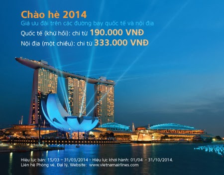 Vietnam Airlines tung vé chào mùa hè 2014 rẻ 333.000 VND