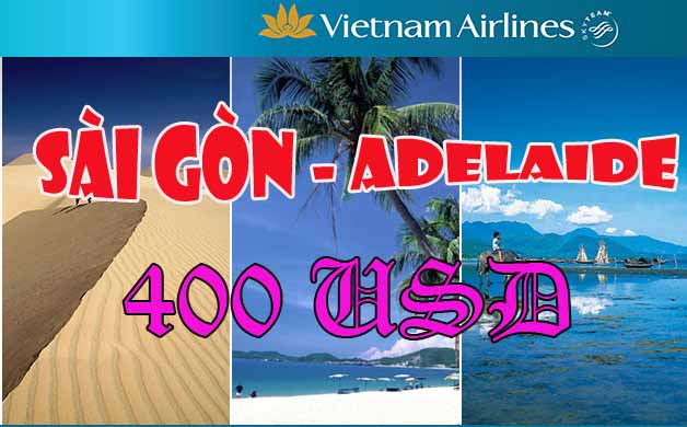 Vietnam Airlines bán vé đi Adelaide 400 USD